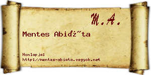 Mentes Abiáta névjegykártya